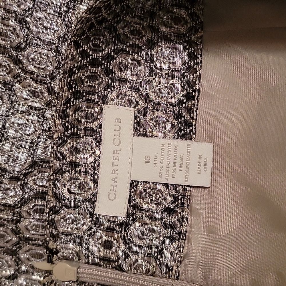 Silver Patterned Skirt - image 6